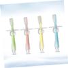 Healifty 4pcs Silicone Teether Toothbrush with Suction Base Standing Design Soft Training Brush for Oral Care Pink Green Yellow view 4