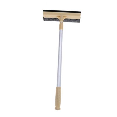 SECFOU Telescoping Window Squeegee with Microfiber Scrubber Extendable Aluminum Rod for Streak Home Glass Cleaning Water Absorbing Window Wiper for Indoor Use