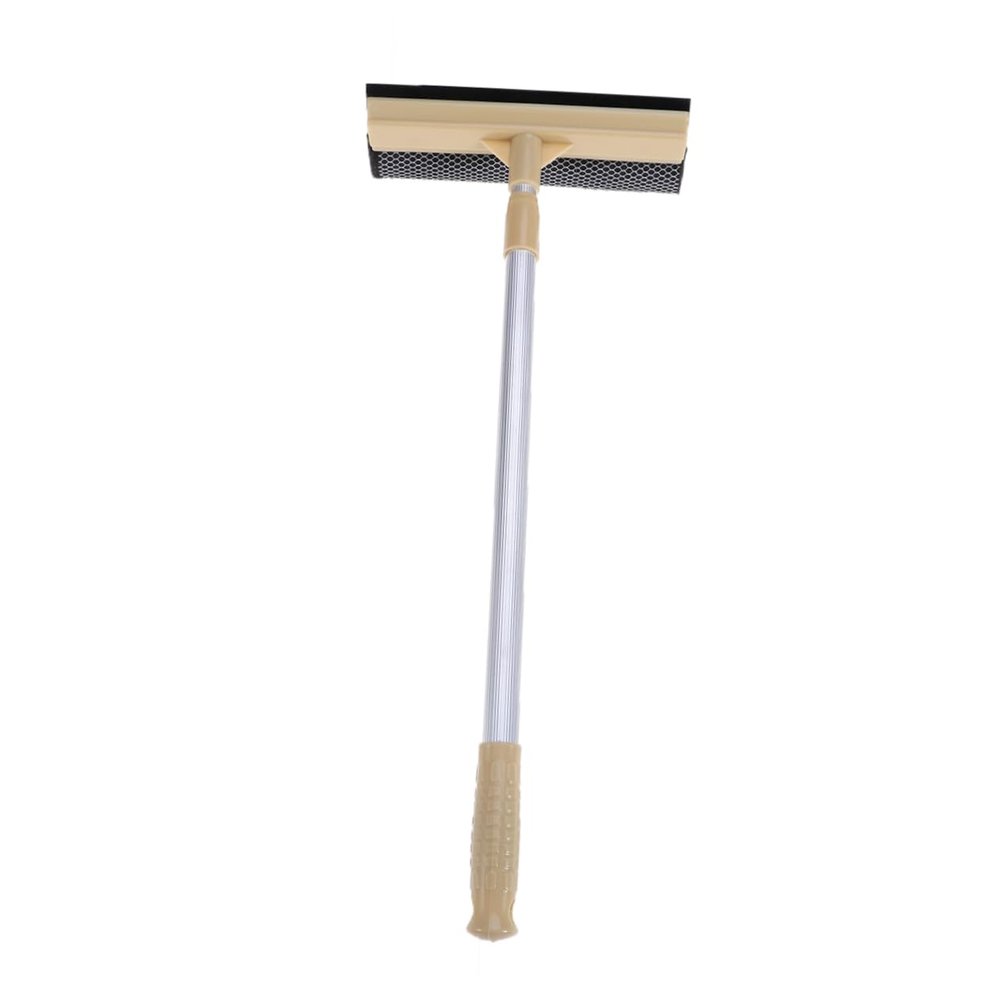 SECFOU Telescoping Window Squeegee with Microfiber Scrubber Extendable Aluminum Rod for Streak Home Glass Cleaning Water Absorbing Window Wiper for Indoor Use
