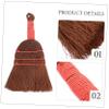 FRCOLOR Palm Fiber Desktop Broom Short Handle Duster Home Cleaning Tool Ergonomic Grip Durable Material Compact for Office and Car Use view 2