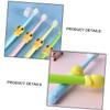Beaupretty 4pcs Soft Bristle Toothbrush Cartoon Animal Design for Ages Safe Comfortable Teeth Cleaning with Yellow Pink Green Blue Brushes view 4