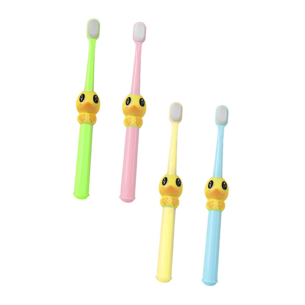 HOMOCONO 4pcs Soft Bristle Toothbrush for Ages Cartoon Animal Design Safe Durable Material Comfortable Teeth Cleaning for Young