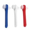 CALLARON 3Pcs Double Ended Denture Toothbrush for Adults Medium Bristle Cleaning Brushes with Small Heads Gentle Gums and Efficient for Denture and White Red Blue view 1