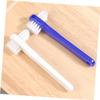 HAKIDZEL 4 pcs Small Denture Cleaning Brush Double Heads Portable Toothbrush for False Teeth Care Lightweight Compact Travel Use Gentle Gums Durable Plastic Material view 4