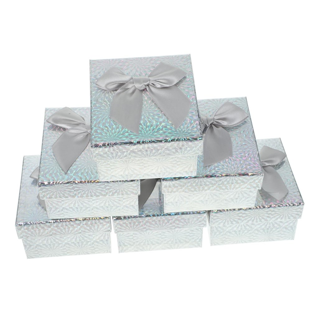 ABOOFAN 6pcs Foldable Square Gift Boxes with Ribbon Paper Packaging for Birthday Bridesmaid Gift Wrapping Storage of Items