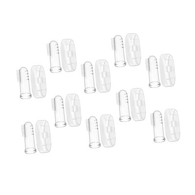 Hoement 10 Sets Finger Toothbrushes with Food Grade Silicone Soft Bristles for Newborns and Boy Girl Gentle Oral Care and Teeth Cleaning Includes Transparent Storage Cases for Travel and