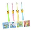 COSMEVIVI 4pcs Cartoon Toothbrushes Soft Bristle Oral Care for Boys and Ages Durable Fun Dental Cleaning with Yellow Pink Green Blue view 2