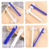 Happyyami 4 pcs Portable Double Head Denture Toothbrushes Ergonomic Small Cleaning Brush for Travel Use Lightweight Denture Care Tool for Elderly Go Maintenance view 3
