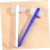 Happyyami 4 pcs Portable Double Head Denture Toothbrushes Ergonomic Small Cleaning Brush for Travel Use Lightweight Denture Care Tool for Elderly Go Maintenance view 4