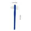 BUTIFULSIC 3Pcs Small Double Ended Denture Toothbrushes for Adults Medium Hardness Bristles Durable and Easy to Use Cleaning Brushes for Partial and Full Dentures Bulk with White Red and Blue view 2