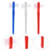 BUTIFULSIC 3Pcs Small Double Ended Denture Toothbrushes for Adults Medium Hardness Bristles Durable and Easy to Use Cleaning Brushes for Partial and Full Dentures Bulk with White Red and Blue view 3