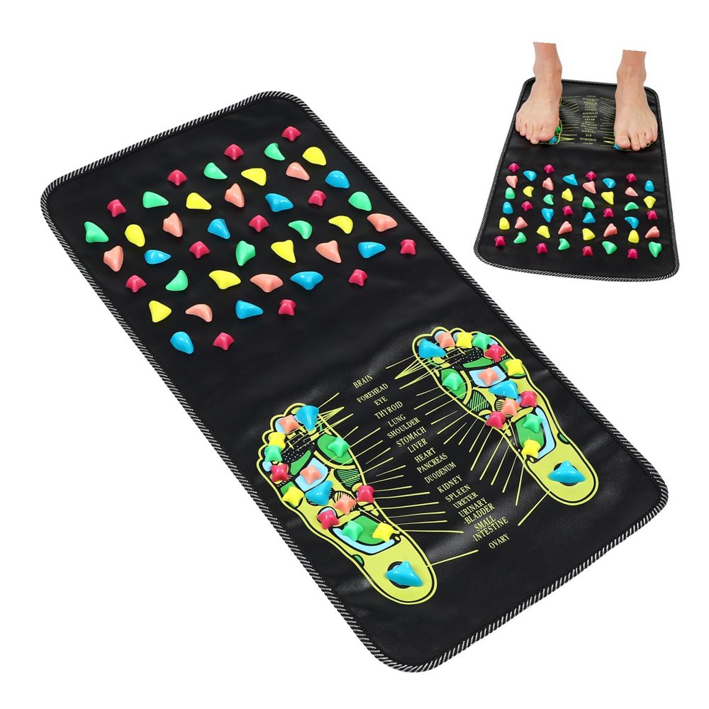 TOPPERFUN Comfortable Foot Massage Mat with Walking Stone Structure Durable Safe Material Foot Relaxation Massager for Home and Salon Use Relief Sole Massager Tool