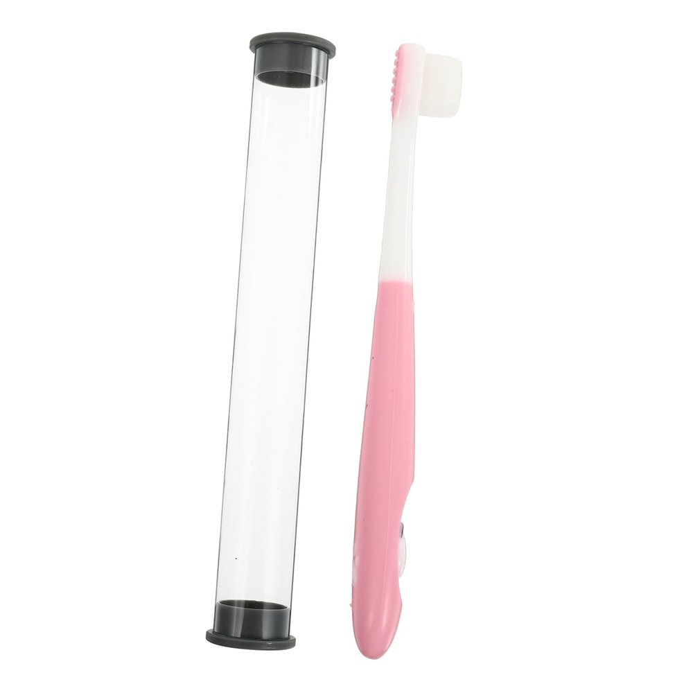 FRCOLOR Soft Bristle Toothbrush for Ages Ergonomic Non Slip Handle Ultra Fine Dense Bristles for Gentle Mouth Care and Teeth Cleaning Manual Cartoon Design with Bucket Pink Panda Theme