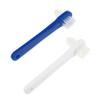 WRITWAA 2pcs Dual Head Denture Cleaning Shape False Teeth Brushes in White Blue Multi Tufted Heads with Non Slip Handles for Gentle Denture and Retainer Care view 1