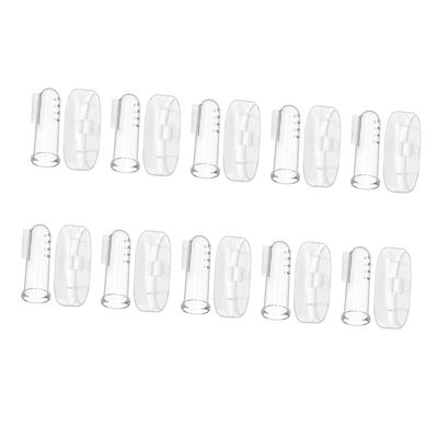 VICASKY 10 Sets Finger Toothbrushes for Boy Girl with Food Grade Silicone Soft Bristles and Portable Storage Cases Gentle Teething Relief and Oral Cleaning Tool for Newborn Boys