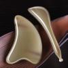 10mm Thickness White Buffalo Horn Gua Sha Scraping Natural Horn Gua Sha Board Gua Sha Facial Tool Gua Sha Scraping Massage Tool Muscle Relaxing and Relieve Fine Lines Face Head Back 2 Piece Set view 4
