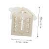 AUTSUPPL 20pcs Christian Cross Hollow Candy Boxes with Ribbon Ivory Paper Favor Packaging for Wedding Baptism Party Gift Storage Unique Cross Shaped Treat Containers view 3