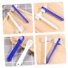 BELLIFFY 4 pcs Portable Denture Cleaning Toothbrushes with Double Heads Ergonomic Small Brush for Gentle Gum Care and Denture Cleaning Travel Friendly White view 3