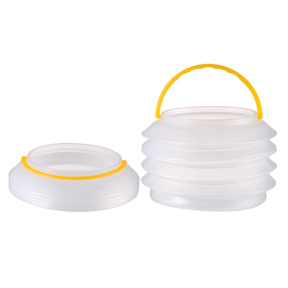 OUNONA 2Pcs Foldable Water Bucket 2L Plastic for Fishing Travel