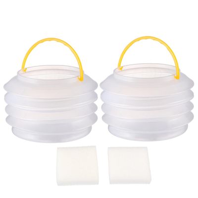 Folding Water Bucket 2Pcs 2L Plastic Portable Bucket for Travelling