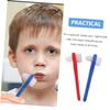 CONGARTENO 2pcs Double Head Denture Toothbrush Small Ergonomic Design Comfortable Handle Bristles for Deep Cleaning Partial Full Dentures Oral Blind Area Care view 4