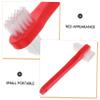 Garneck 4pcs Dual Head Denture Cleaning Brush Material Double Sided Design for Thorough Oral Care Portable Denture Toothbrushes for Adults Red view 4