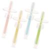 OSOLADY 4pcs Silicone Toothbrushes with Suction Base for Newborns and Soft Bristle Oral Cleaner in Pink Yellow Green Blue for Gum and Tongue Care view 1