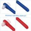 PartyKindom 2pcs Double Head Denture Toothbrush for Fake Teeth Care Small Ergonomic Handle with Firm Grip Oral Cleaner Brush for Deep Cleaning Dentures and Hard to Reach Areas Blue and Red view 3