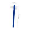 Garneck 3Pcs Double Sided Denture Toothbrushes with Medium Bristles for Adult Denture Cleaning Small Head for Hard to Reach Areas Comfortable Handles in White Red Blue view 2