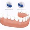 Garneck 3Pcs Double Sided Denture Toothbrushes with Medium Bristles for Adult Denture Cleaning Small Head for Hard to Reach Areas Comfortable Handles in White Red Blue view 3