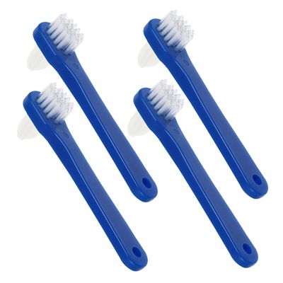 Beaupretty 4 pcs Double Head Denture Toothbrushes Small Portable Denture Cleaning Brushes Ergonomic Design Lightweight Plastic Material for Oral Care