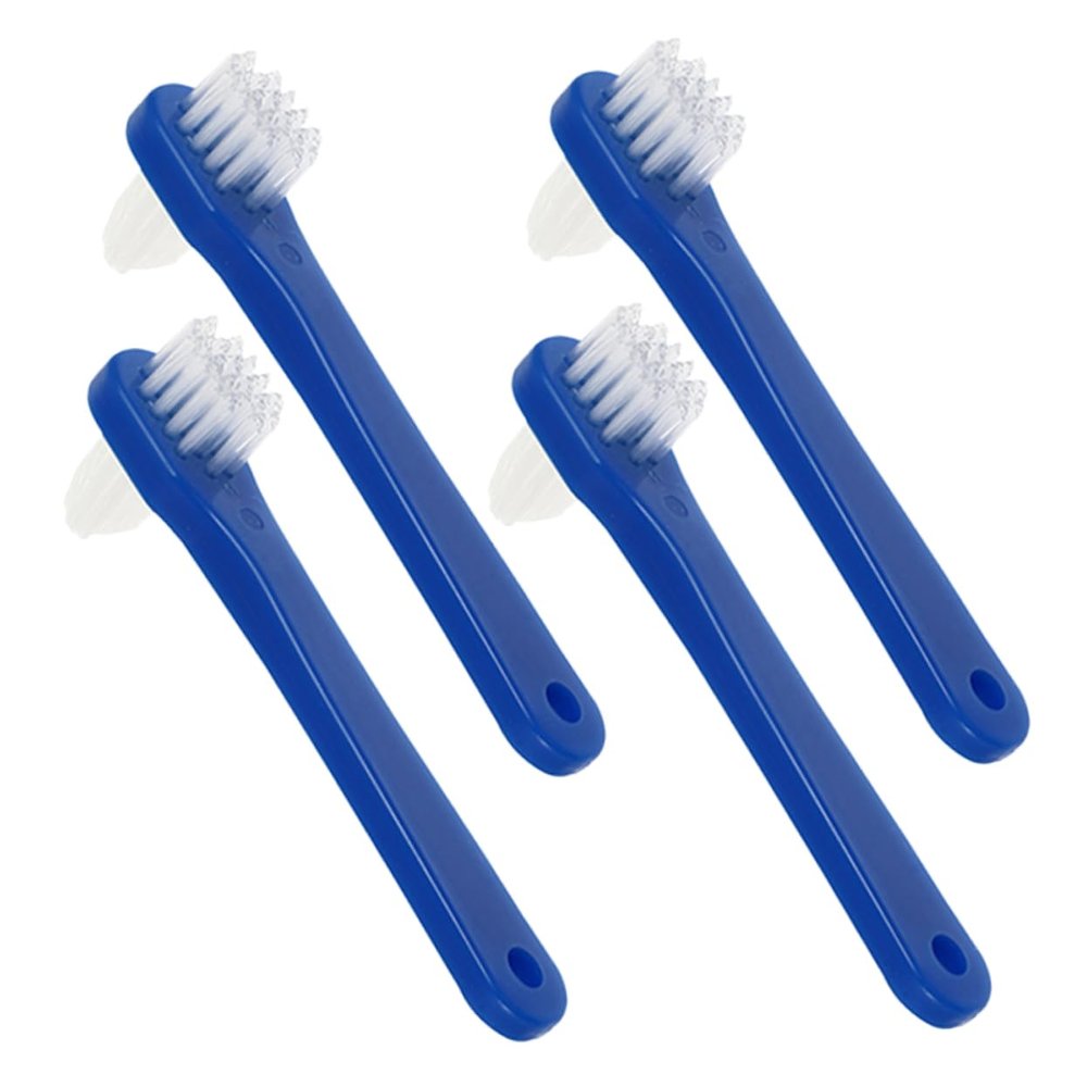 Beaupretty 4 pcs Double Head Denture Toothbrushes Small Portable Denture Cleaning Brushes Ergonomic Design Lightweight Plastic Material for Oral Care