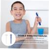 CONGARTENO 2pcs Dual Head Denture Toothbrushes White Trimmed Nylon Bristles for False Teeth Cleaning Non Slip Handle for Easy Control Gentle Care for Dentures and Retainers view 3