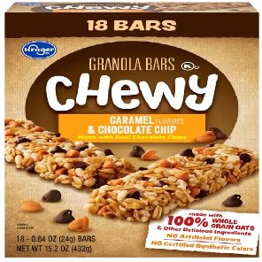 Caramel & Chocolate Chip Chewy Granola Bars (1 Box, 18 Bars In The Box, 0.84 oz. each)