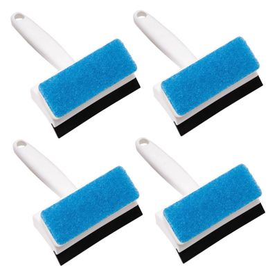 UKCOCO 4Pcs Double Sided Bathroom Cleaning Brushes Non Slip Handle Plastic Tile Scrubbers for Kitchen and Wall Grout Stain Removal Household Use