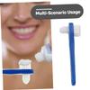 Healeved 2pcs Small Double Head Denture Toothbrush for Efficient Oral Cleaning Firm Grip Angled Heads for Partial and Full False Teeth Red view 3