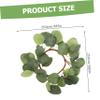 Cabilock Artificial Greenery Leaf Candle Ring with Bright Berries Faux Eucalyptus Wreath for Wedding Party Home Table Decoration Unique Desktop Candle Accent view 2