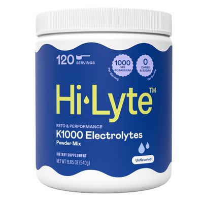 Hi-Lyte Keto K1000 Unflavored Electrolyte Powder | Hydration Supplement Drink Mix | Boost Energy & Beat Leg Cramps | No Sugar, Stevia, Maltodextrin | 120 Servings
