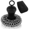 LKHFOAQM 20Pcs Cast Iron Scrubber Food Grade Stainless Steel Chainmail Scrubber with Heat Resistant Pan Scraper Anti-Rust Brush(20pcs Wire brush) view 1