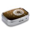 Blown Dandelion Blossom Travel Pill Organizer - Daily Pill Box to Hold Vitamins, Portable Pill Case Cod Liver Oil Storage Box with 2 Compartment for Pocket Purse view 3