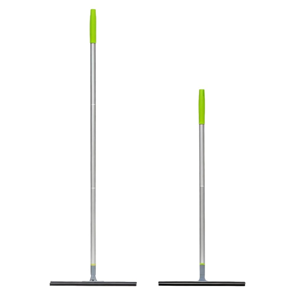 Vestamore 3-Piece Rubber Blade Squeegee Broom with Extendable Poles, Heavy Duty Floor Scrubber for Various Surfaces