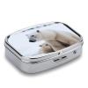 Snow Animal Polar Bear Travel Pill Organizer - Daily Pill Box to Hold Vitamins, Portable Pill Case Cod Liver Oil Storage Box with 2 Compartment for Pocket Purse view 3