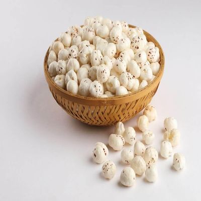 Jumbo Phool Makhana (Fox Nut/Popped Lotus Seed) Plain Raw Uncooked 3.5oz (100g) ~ All Natural | Vegan | No Colors | Gluten Friendly | NON-GMO | Indian Origin