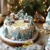 10 Pcs Christmas Cake Toppers Mirror Gold Acrylic Cupcake Topper Side Cake Decorations Xmas Tree Elk Merry Christmas Cake Topper Picks for Winter Xmas Party Cake Desserts Decor view 4