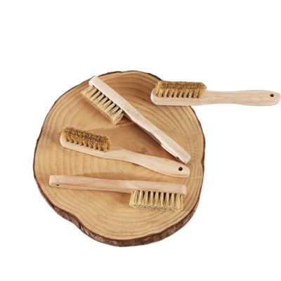 LKHFOAQM Long-handled small wooden bristle shoe brush, mini cleaning brush, soft bristles do no harm to shoes(1pc)