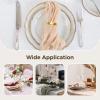 100 Pcs 20 X 18 in Khaki Tan Wrinkled Cheesecloth Napkins, Semi-Transparent 14 Polyester Dinner Napkins for Wedding Party Table Settings view 4