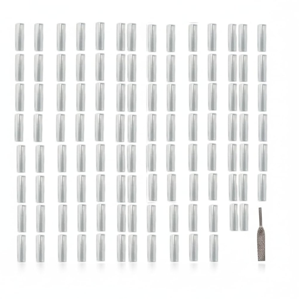0.2 Inch Useful 100PCS Clear Plastic Heat Shrink Tubing Sneaker Shoe Lace,Shoelaces Ends Aglets For Shortening Repair Shoelaces Aglet Tips,Lace Tips with Good Shrinkage,Compatible with Most Sneaker