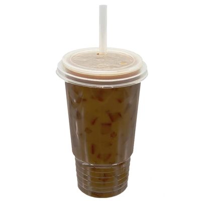 100 Pack 32 oz Plastic Cups with Lids and Straws, Clear Disposable Iced Coffee Cups with Lids for Cold Drinks, Smoothie and Coffee Bar Accessories