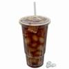 100 Pack 32 oz Plastic Cups with Lids and Straws, Clear Disposable Iced Coffee Cups with Lids for Cold Drinks, Smoothie and Coffee Bar Accessories view 2