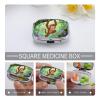 Portable Pill Organizer Rhesus Monkey Small Pill Box 2 Compartment Medicine Vitamin Organizer Travel Medicine Organizer with Mirror & Button Closure Cute Medication Case for Purse view 4